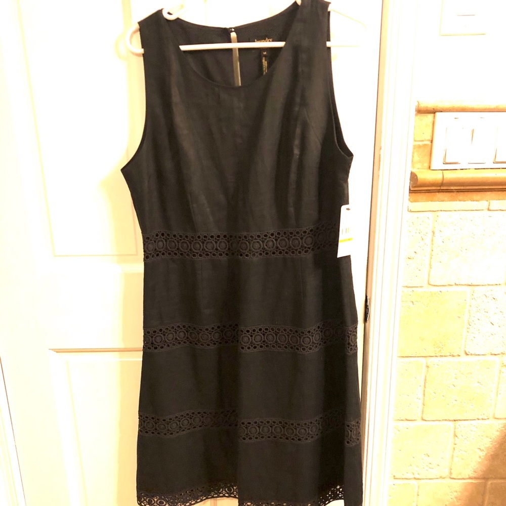 NWT Black linen Landry by shelli segal dress